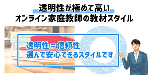 透明性が極めて高いオンライン家庭教師の教材